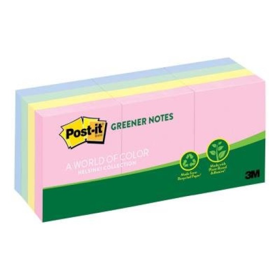 Post-it Recycled Notes 653-RP 36x48mm Helsinki, Pack of 12