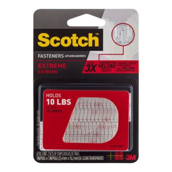 Scotch Fastener Extreme RF6730 Clear 25x76mm, Pack of 2 Sets