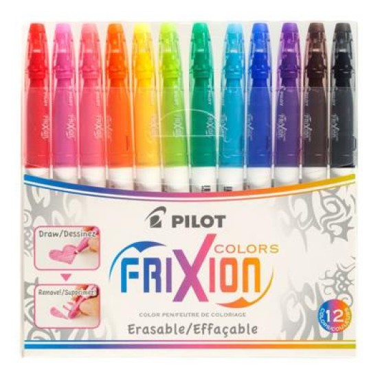 Pilot Frixion Colours Erasable Markers, Pack of 12 (SW-FC-S12) HS