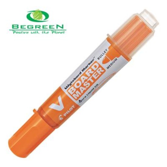 Pilot BeGreen V Board Whiteboard Marker Bullet Orange (WBMA-VBM-M-O-BG)