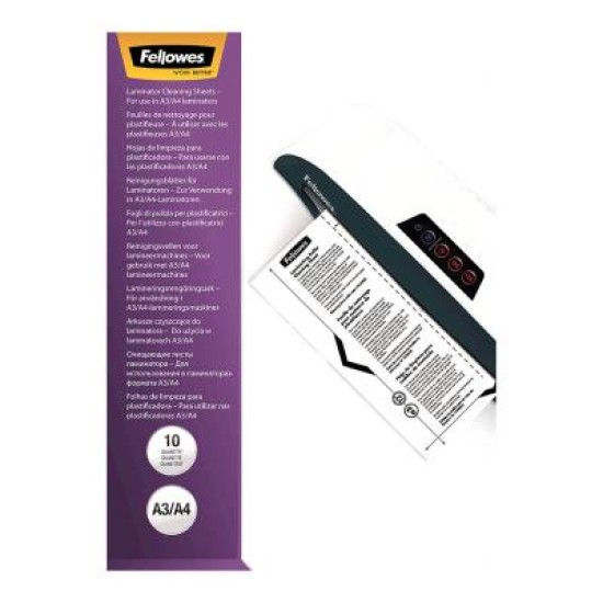 Fellowes Laminator Cleaning and Carrier Sheets A4, Pack of 10