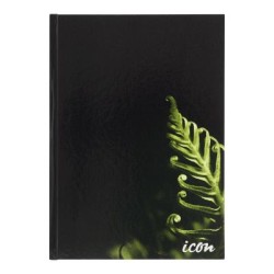 Icon Casebound Hard Cover Notebook A4 Black 200 pg