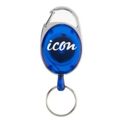Icon Retractable Snap Lock Key and ID Card Holder Blue