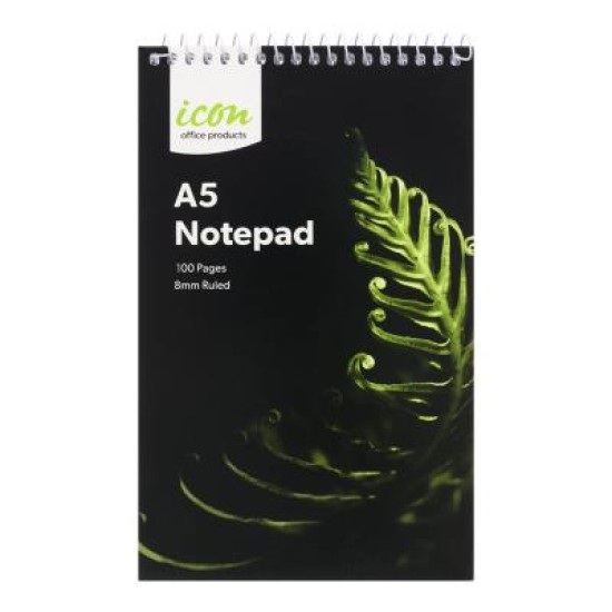 Icon Spiral Notepad A5 Soft Cover 100 pg