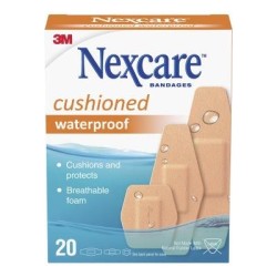 Nexcare Bandages Cushioned Waterproof, Pack of 20