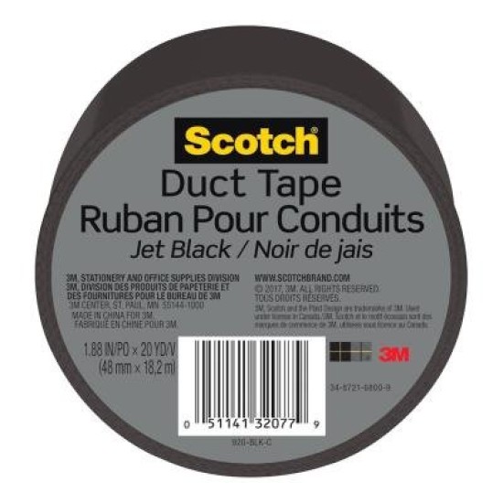 Scotch Duct Tape 920-BLK 48mm x 18.2m Jet Black