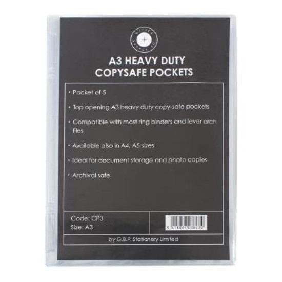 OSC Copysafe Pockets Heavy Duty A3, Pack of 5