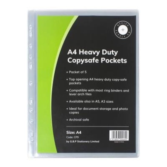 OSC Copysafe Pockets Heavy Duty A4, Pack of 5