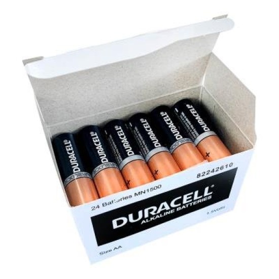 Duracell Coppertop Alkaline AA Battery, Pack of 24