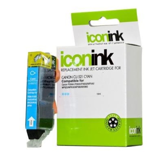 Icon Compatible Canon CLI521 Cyan Ink Cartridge