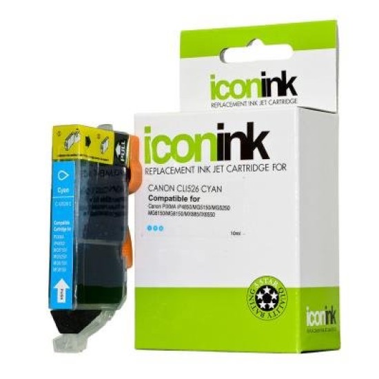 Icon Compatible Canon CLI526 Cyan Ink Cartridge