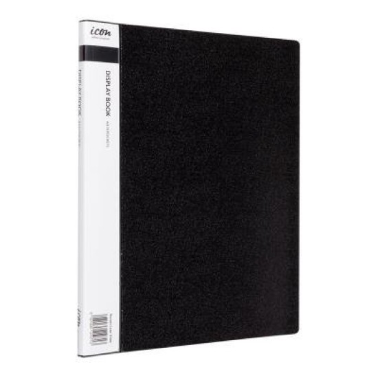 Icon Display Book A4 with Insert Spine 10 Pocket Black