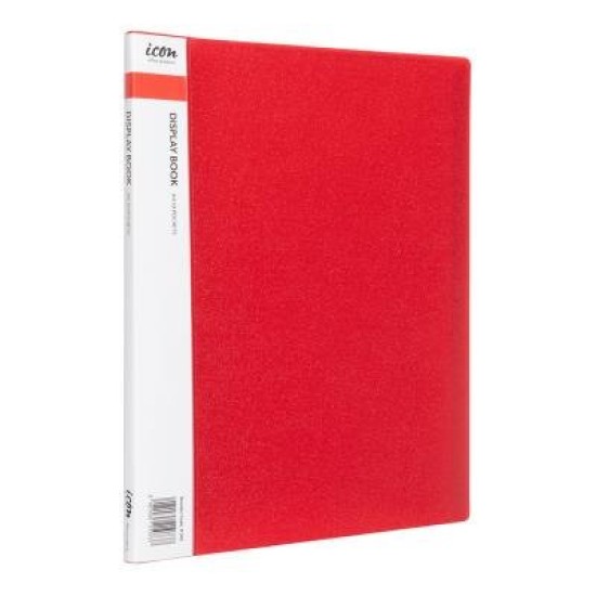 Icon Display Book A4 with Insert Spine 10 Pocket Red