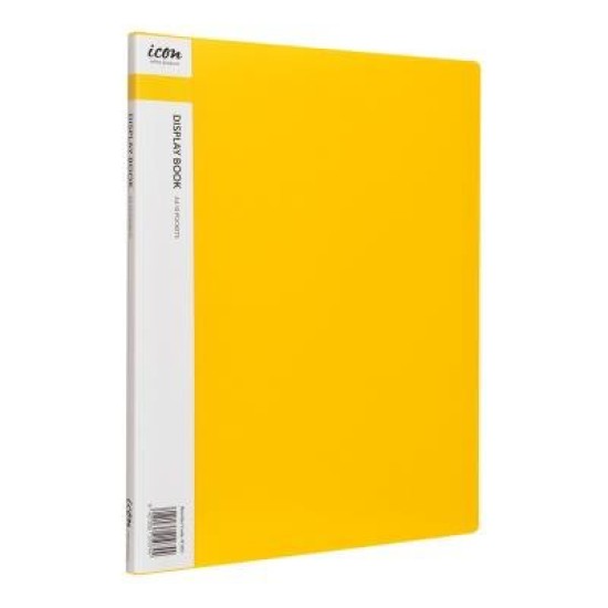 Icon Display Book A4 with Insert Spine 10 Pocket Yellow
