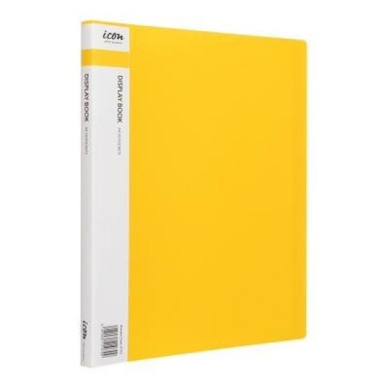 Icon Display Book A4 with Insert Spine 20 Pocket Yellow