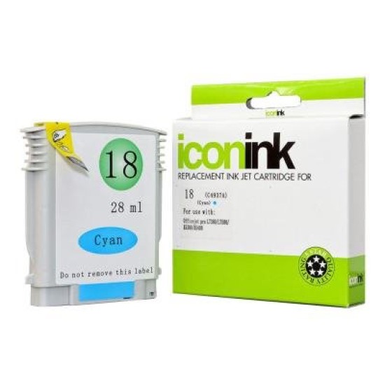 Icon Compatible HP 18 Cyan Ink Cartridge (C4937A)