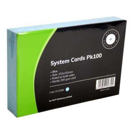 OSC System Cards 102x152mm Blue, Pack of 100