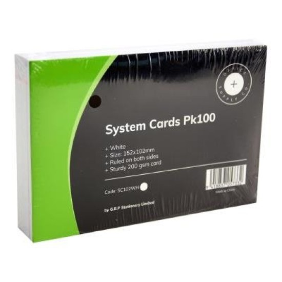 OSC System Cards 102x152mm White, Pack of 100