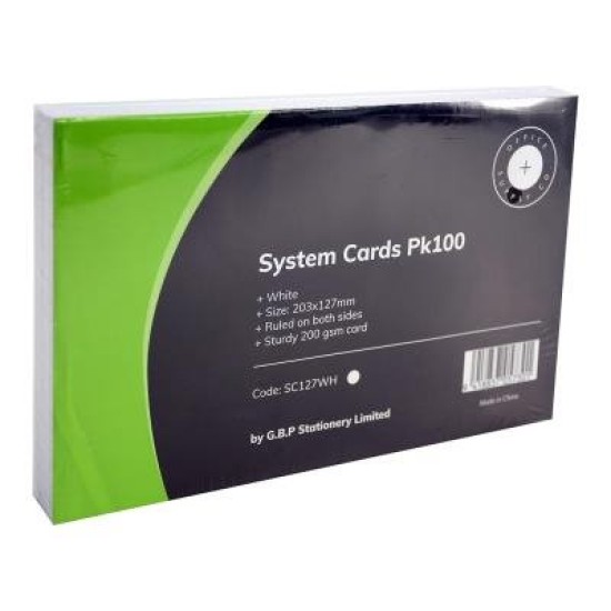 OSC System Cards 203x127mm White, Pack of 100