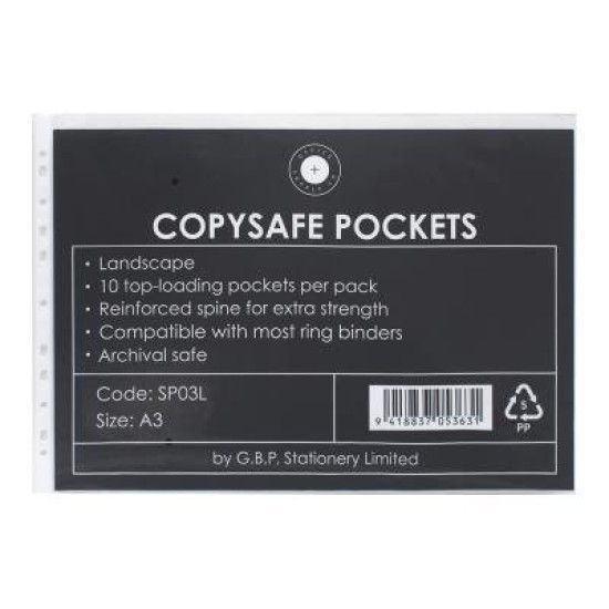 OSC Copysafe Pockets A3 Landscape, Pack of 10