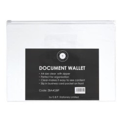 OSC Document Wallet A4 Zip Closure, Pack of 5