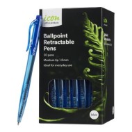 Icon Ballpoint Retractable Pens Medium Blue Pack 50