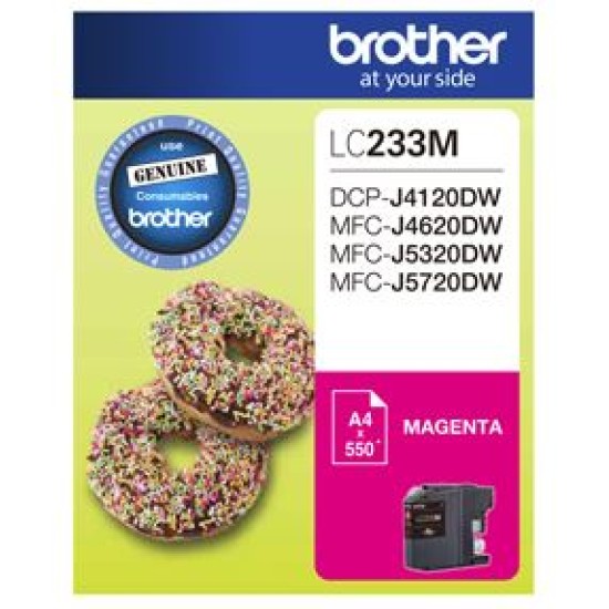 Brother ink cartridge lc233m magenta inkjet 500 pages