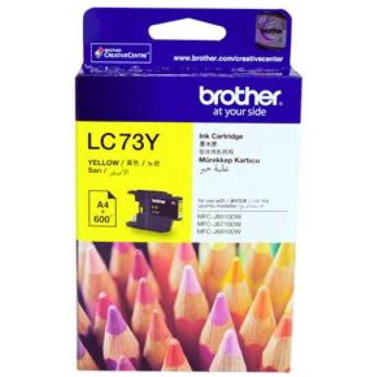 Brother ink cartridge lc73y yellow inkjet 600 pages