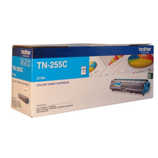 Brother toner tn255c cyan (2200 pages)