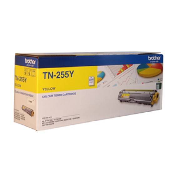 Brother toner tn255y yellow (2200 pages)