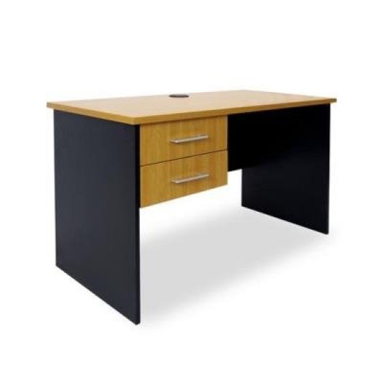 Delta 1200 Straight Desk with Drawers Beech/Charcoal