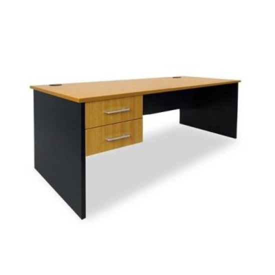 Delta 1800 Straight Desk with Drawers Beech/Charcoal