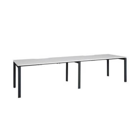 Novah 2-User Single-Sided Shared Desk – Black / White 1800w x 800d