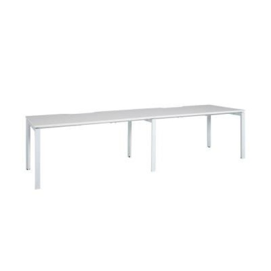 Novah 2-User Single-Sided Shared Desk – White /  White 1500w x 800d