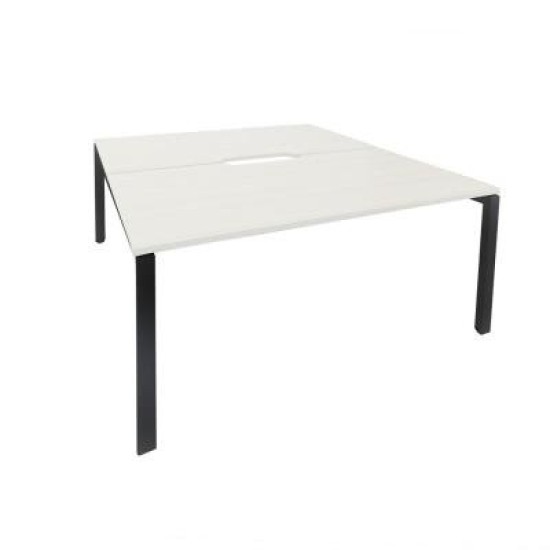 Novah 1500 Double-Sided Shared Desk – Black / White 2-User