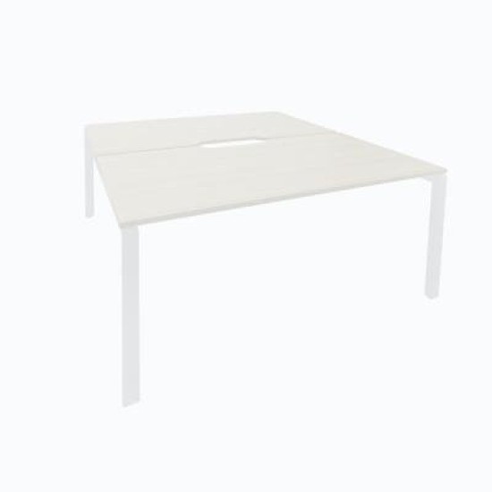 Novah 1500 Double-Sided Shared Desk – White / White 2-User