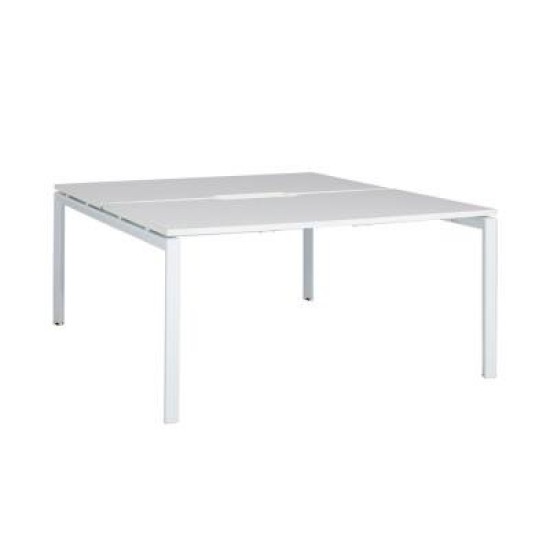 Novah 1600 Double-Sided Shared Desk – White / White 2-User