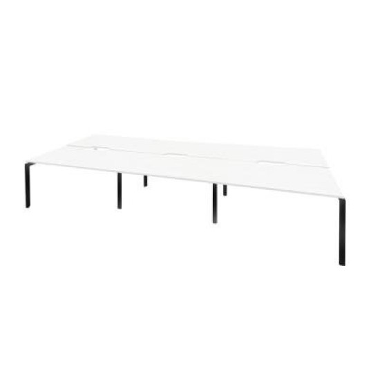 Novah 1600 Double-Sided Shared Desk – Black / White 4-User