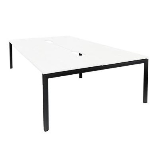 Novah 1600 Double-Sided Shared Desk – Black / White 6-User