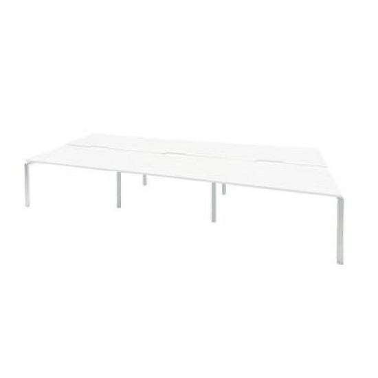 Novah 1500 Double-Sided Shared Desk – White / White 6-User