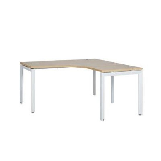 Novah Corner Desk - White / Autumn Oak 1500 x 1500 x 700