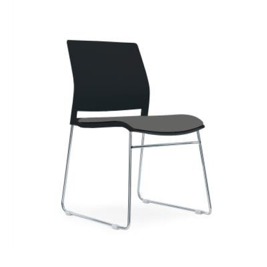 Soho Chair with Seat Pad Black with PU Leather Seat Pad