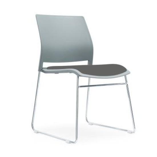 Soho Chair with Seat Pad Grey with PU Leather Seat Pad