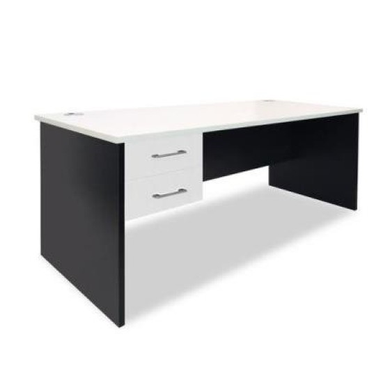 Sonic 1800 Straight Desk with Drawers White/Charcoal