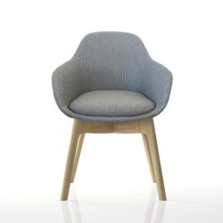 Ava Chair with Wood Leg Base Grey