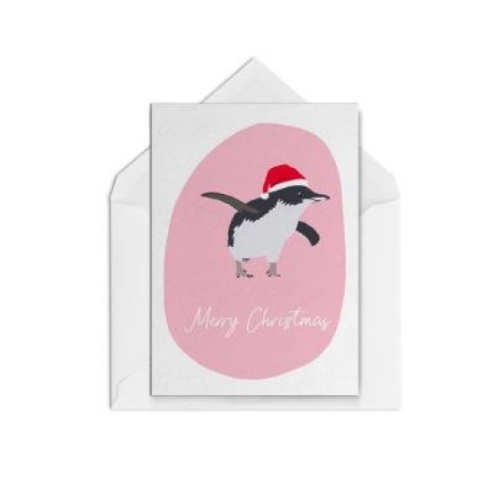 Pink Christmas Penguin Card